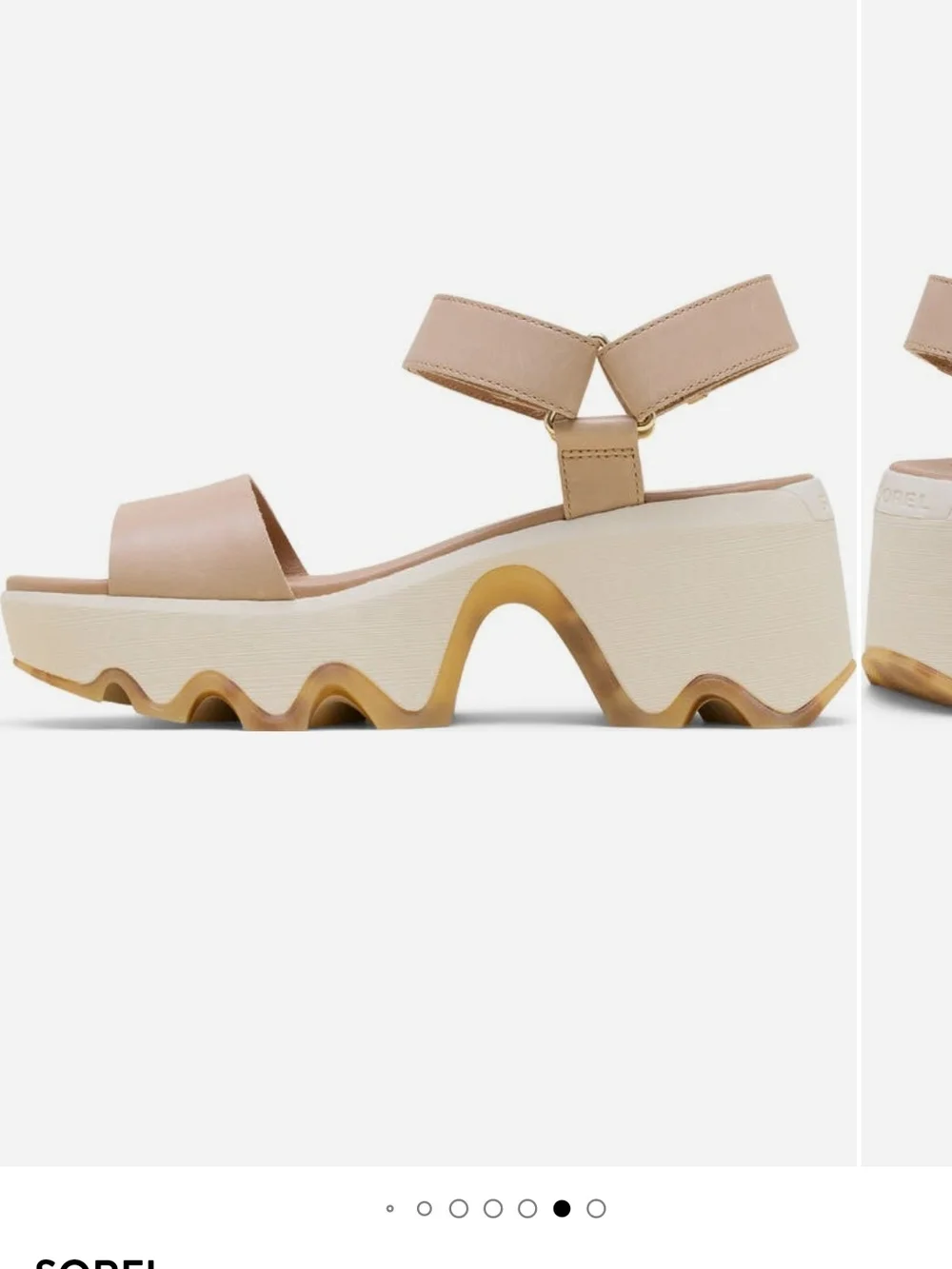 Sorel Platform Sandal in Nude Blush with Gold Accents